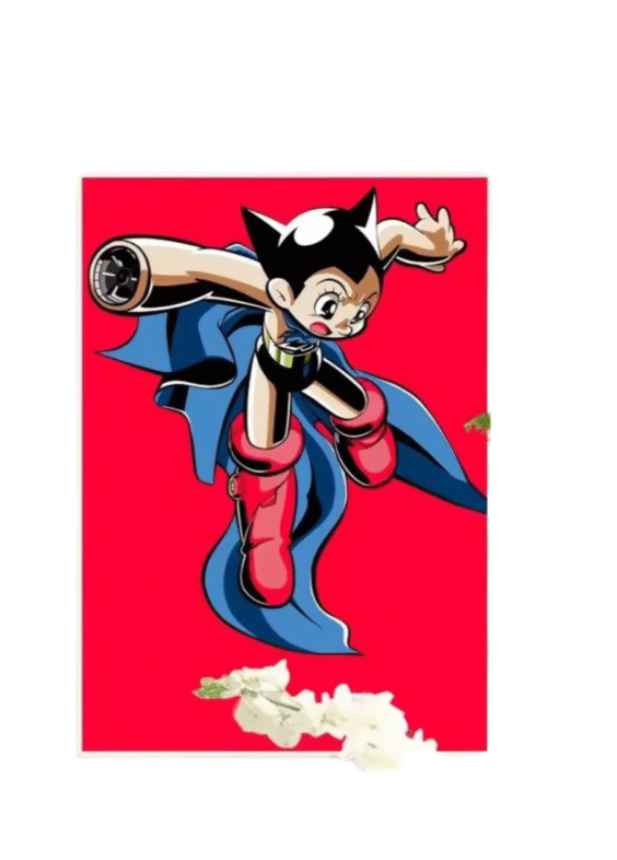 Anime Astro Boy Red Poster Wall Art