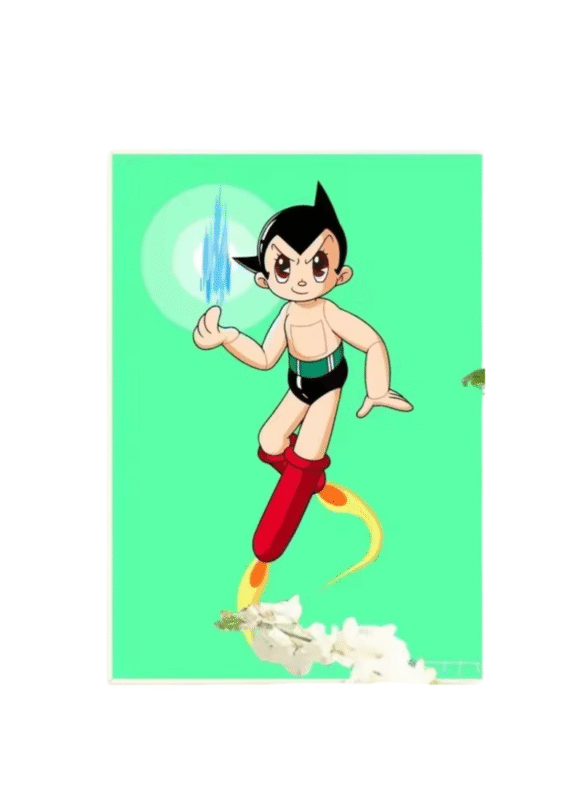Anime Astro Boy Green Poster Wall Art