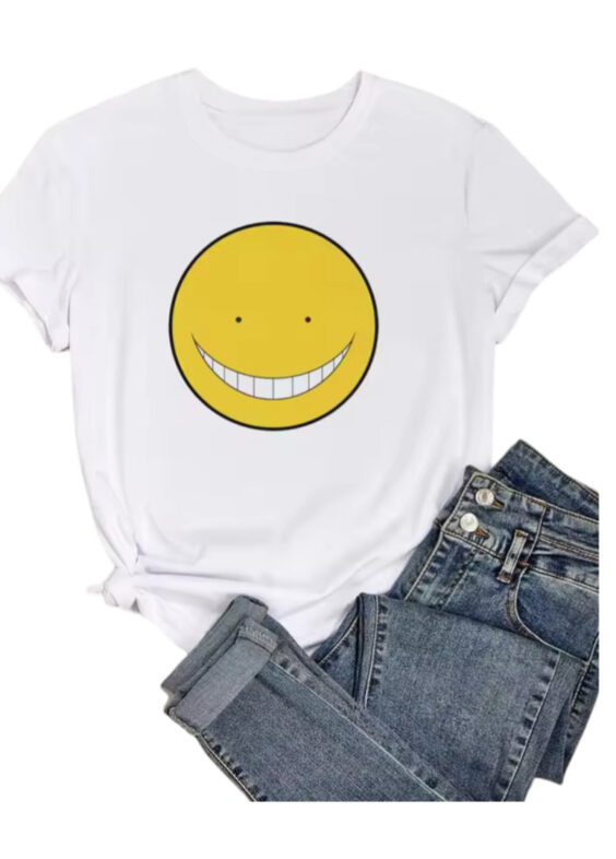 Assassination Classroom Anime Koro-Sensei Printed White T-Shirt