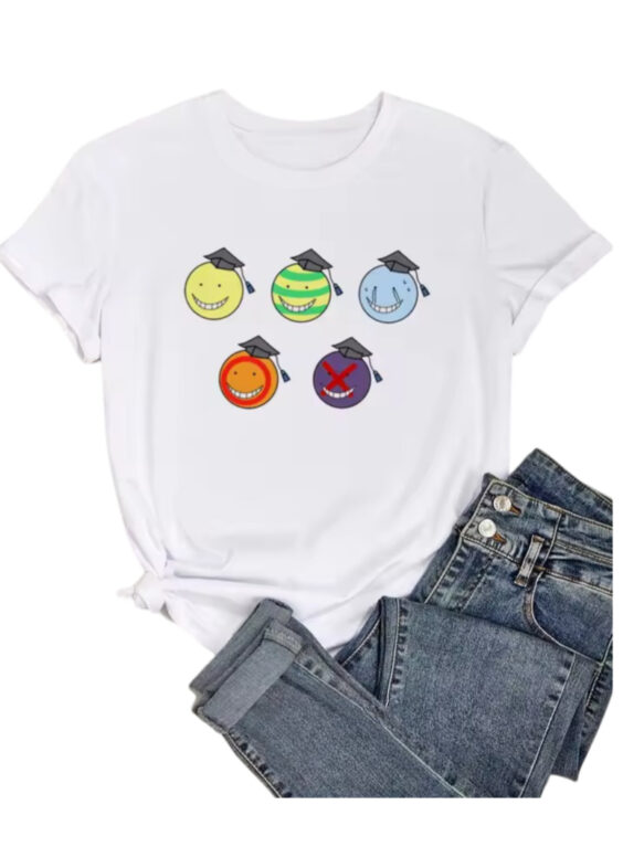 Anime Assassination Classroom Koro-Sensei Forms White T-Shirt