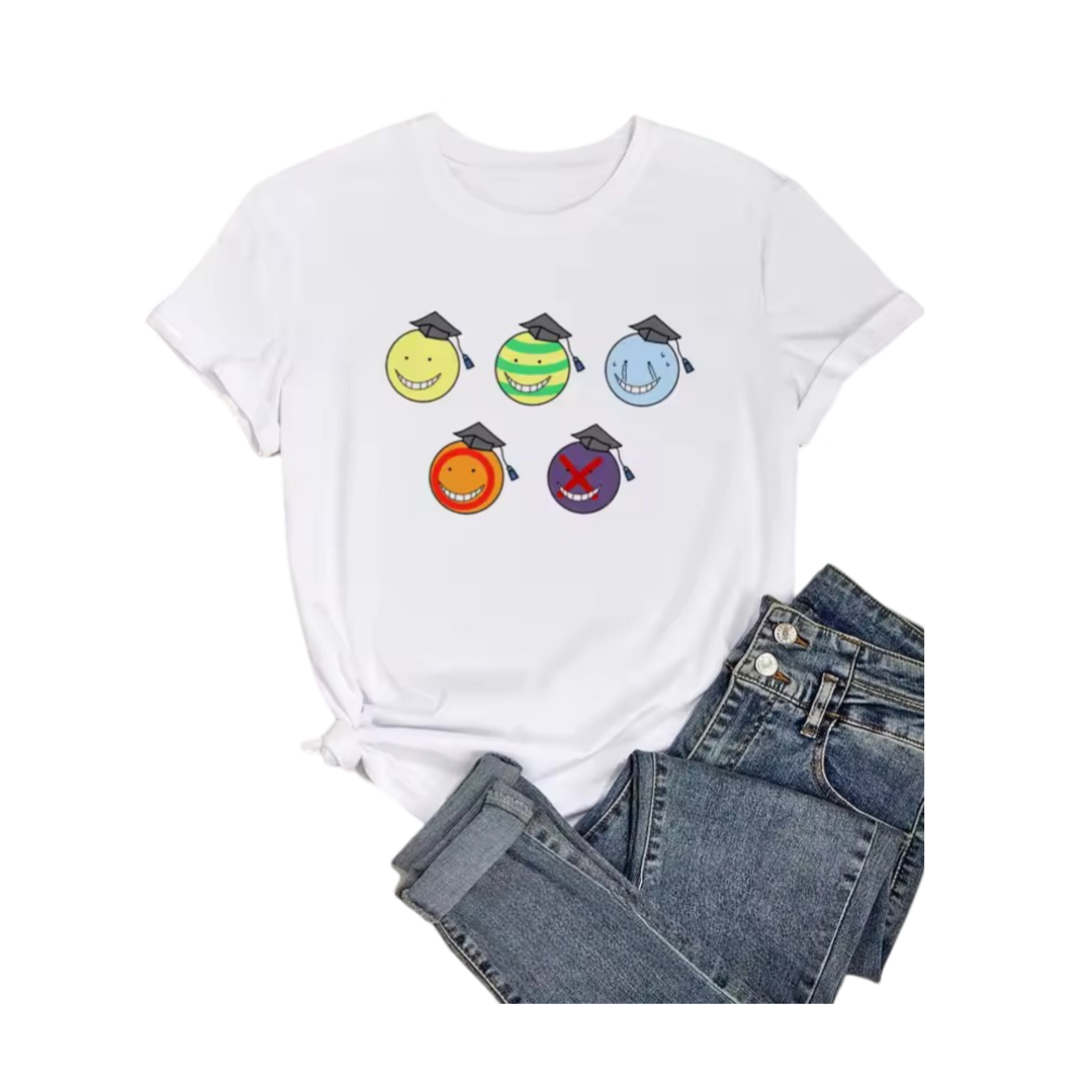 Anime Assassination Classroom Koro-Sensei Forms White T-Shirt Anime Assassination Classroom Koro-Sensei Forms White T-Shirt