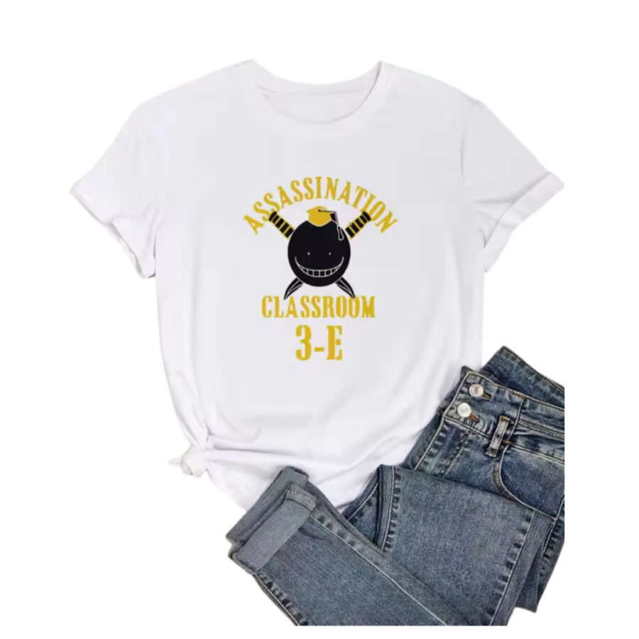 Assassination Classroom Koro-Sensei Anime White T-Shirt For Women