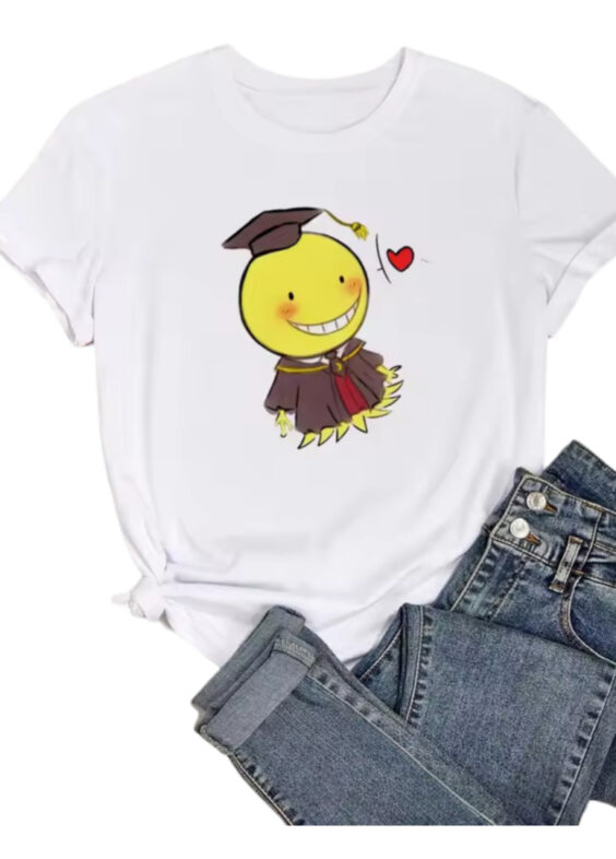 Anime Assassination Classroom Koro-Sensei White T-Shirt For Girls