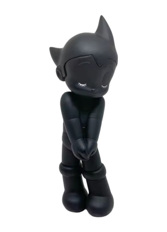 Anime Astro Boy Shy Standing Eye Closing Black Action Figure Toy