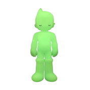 Anime Astro Boy Standing Eye Closing Green Action Figure Toy