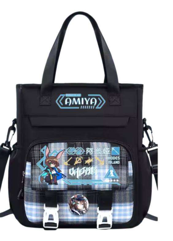 Anime Arknights Amiya Black Crossbody Bag