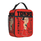 Anime Astro Boy Tokyo Red Insulated Lunch Bag