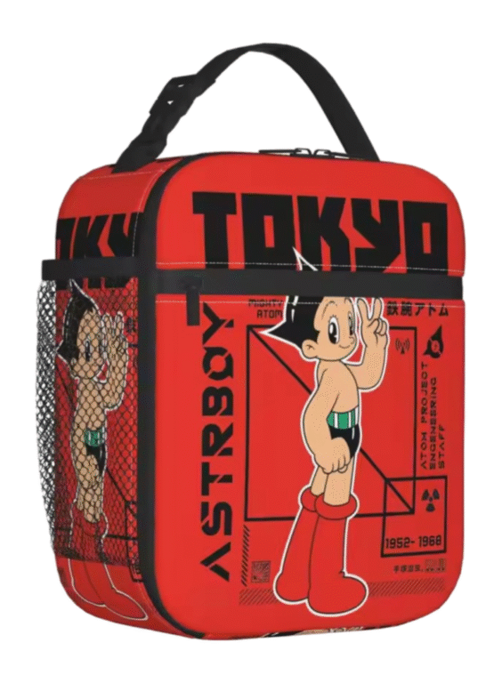 Anime Astro Boy Tokyo Red Insulated Lunch Bag