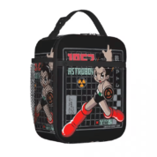 Astro Boy Anime Black Insulated Lunch Bag