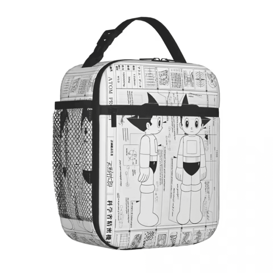 Anime Astro Boy Printed White Insulated Lunch Bag Anime Astro Boy Printed White Insulated Lunch Bag
