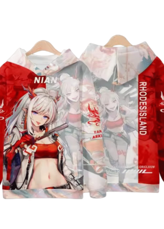Anime Arknights Nian Red Hoodie