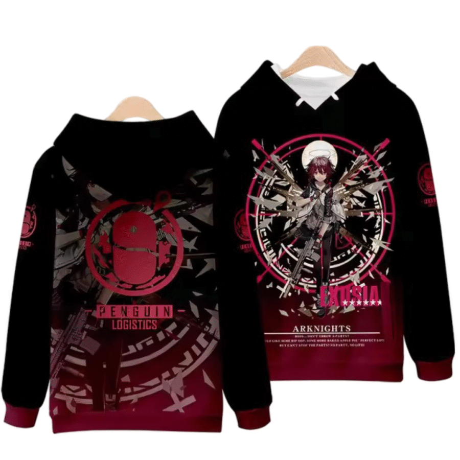 Anime Arknights Exusiai Long Sleeve Hoodie Anime Arknights Exusiai Long Sleeve Hoodie