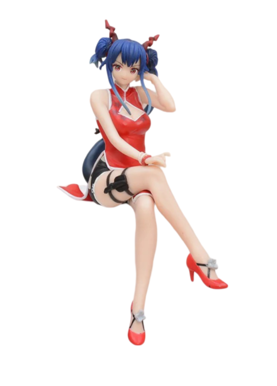 17cm Anime Arknights Ch'en Lungmen Red Sitting Action Figure Toy
