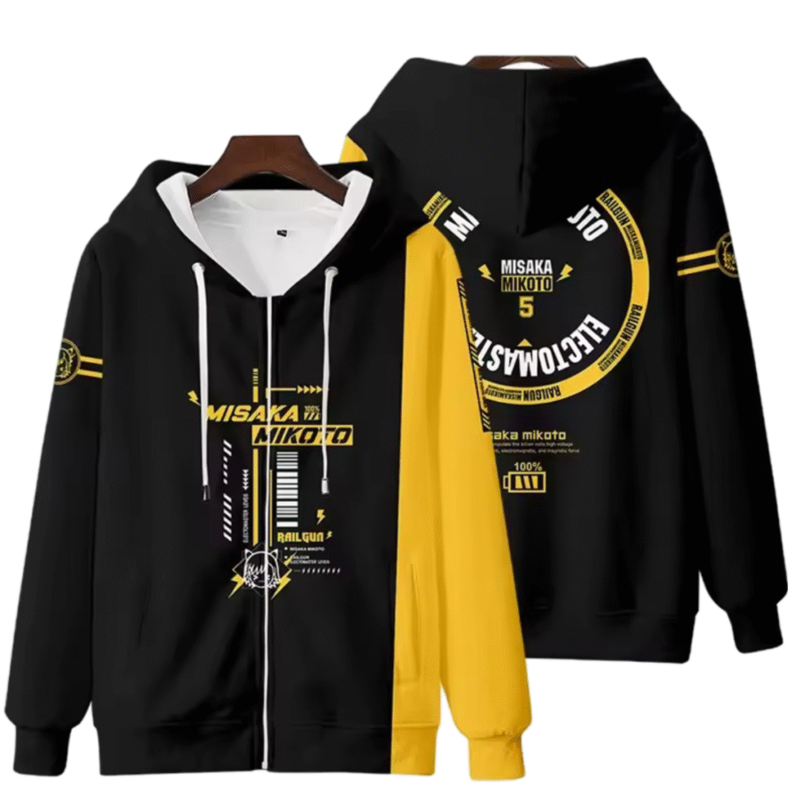 Anime A Certain Magical Index Misaka Mikoto Casual Zipper Hoodie Anime A Certain Magical Index Misaka Mikoto Casual Zipper Hoodie