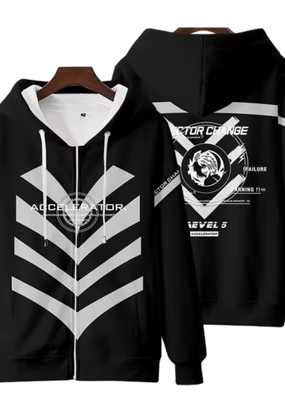 Anime A Certain Magical Index Accelerator Black Zipper Hoodie