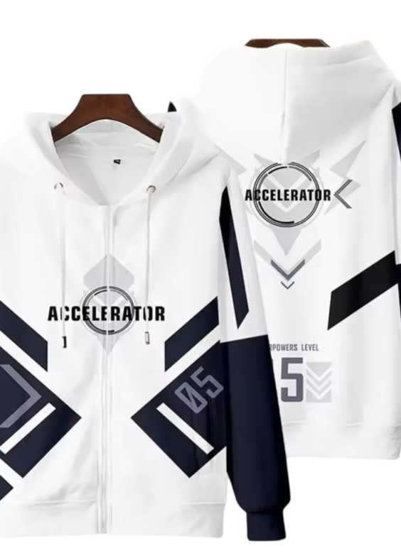 A Certain Magical Index Anime Accelerator Casual Zipper Hoodie
