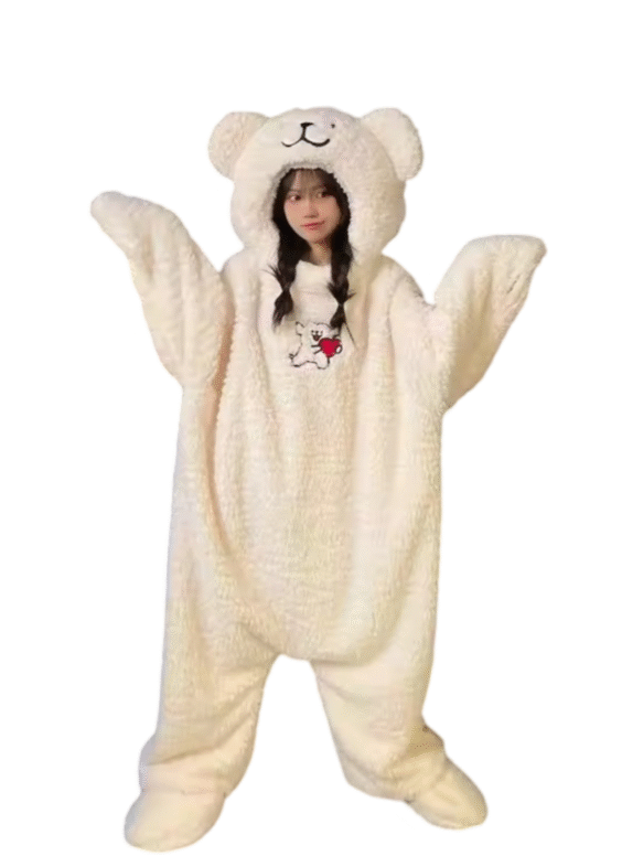 Anime Bear Winter White Pajamas