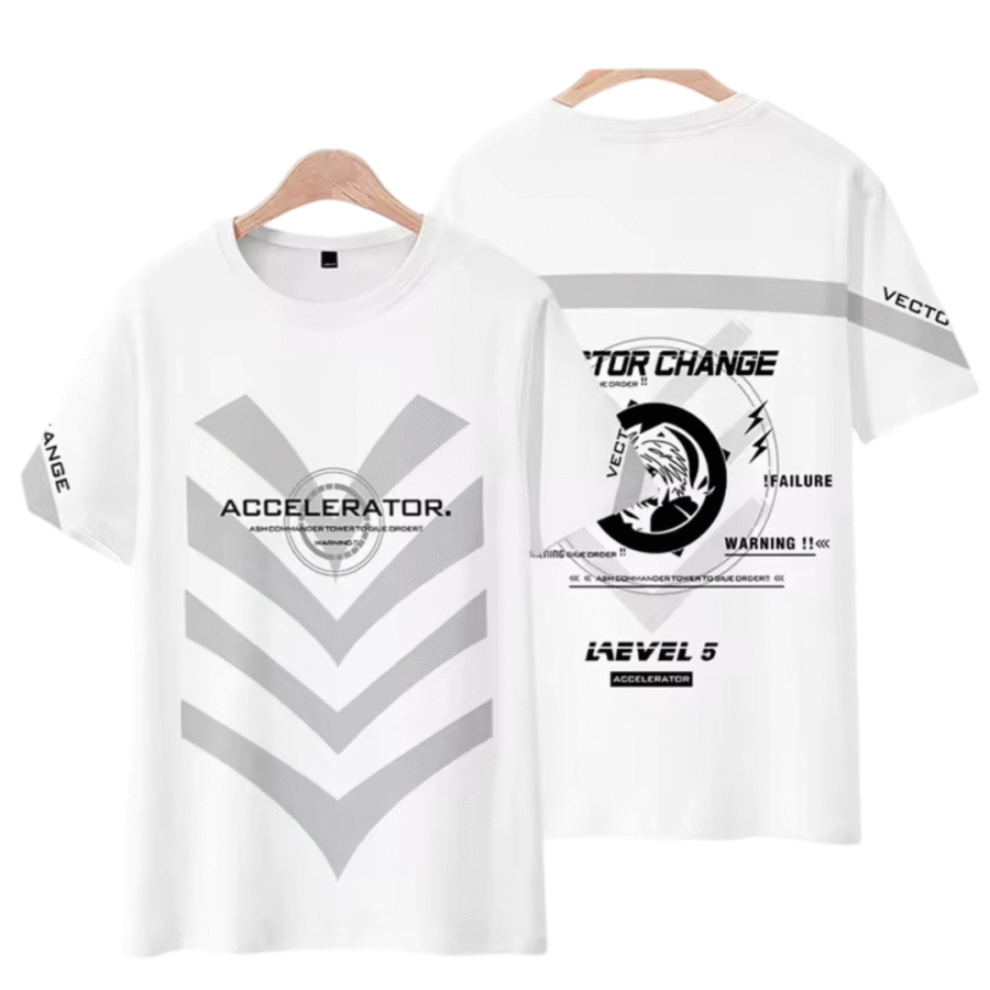 Anime A Certain Magical Index Accelerator Short Sleeve White T-Shirt Anime A Certain Magical Index Accelerator Short Sleeve White T-Shirt