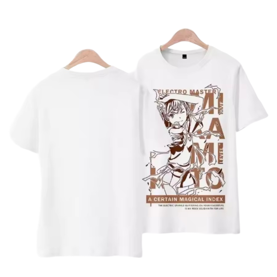 Anime A Certain Magical Index Mikoto Misaka Printed T-Shirt Anime A Certain Magical Index Mikoto Misaka Printed T-Shirt
