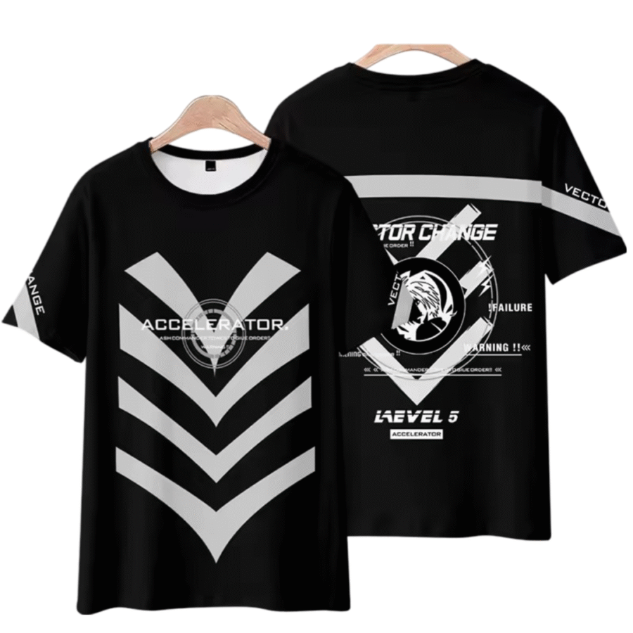 Anime A Certain Magical Index Accelerator Short Sleeve Black T-Shirt Anime A Certain Magical Index Accelerator Short Sleeve Black T-Shirt