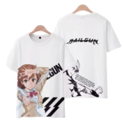 Anime A Certain Magical Index Mikoto Misaka And Accelerator White T-Shirt