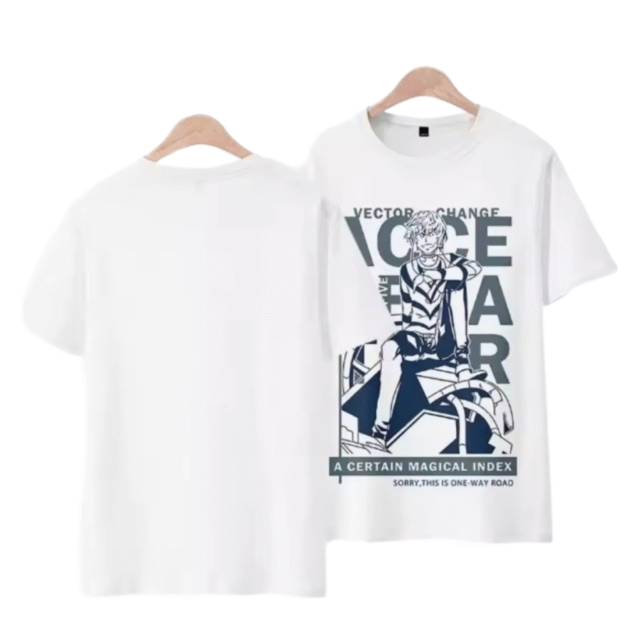 Anime A Certain Magical Index Accelerator Printed White T-Shirt Anime A Certain Magical Index Accelerator Printed White T-Shirt