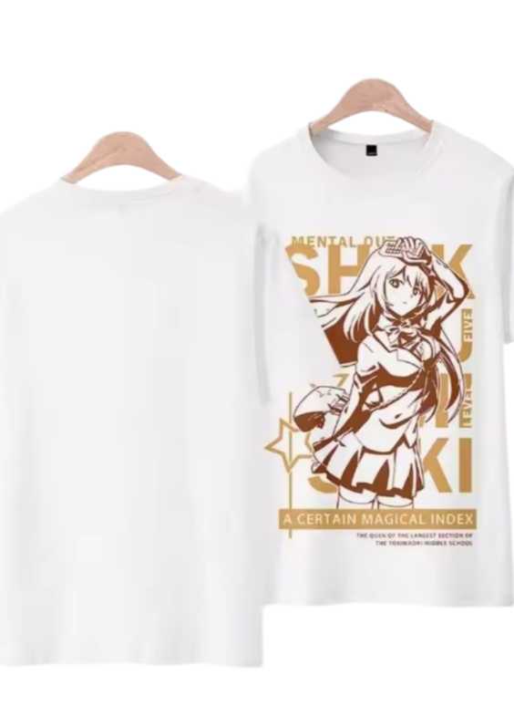 Anime A Certain Magical Index Misaka Mikoto White T-Shirt