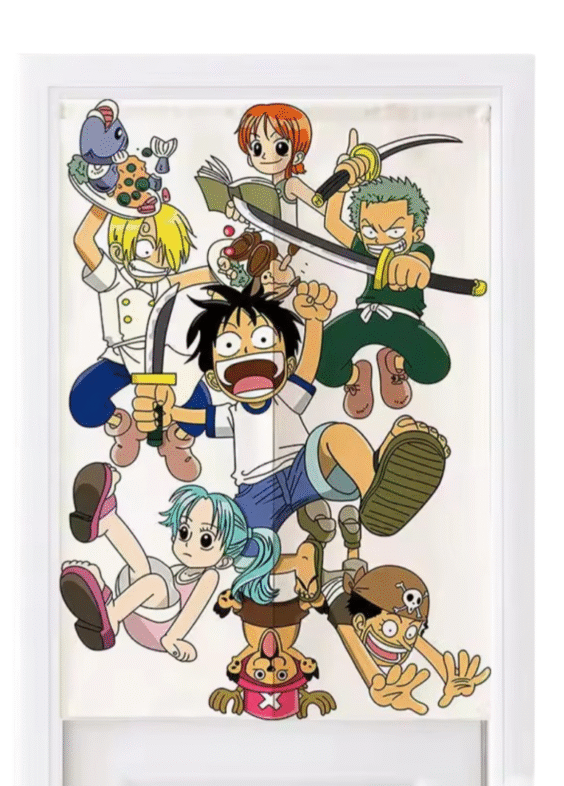 Anime One Piece Luffy With Friends Door Curtains