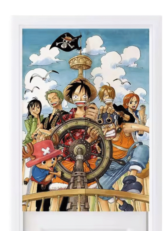 One Piece Anime Luffy With Friends Door Curtains