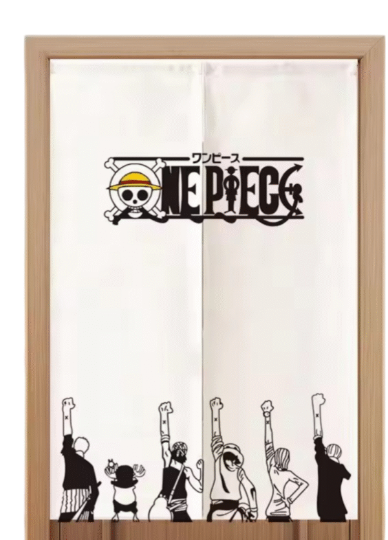Anime One Piece Crew Silhouette Black And White Door Curtains