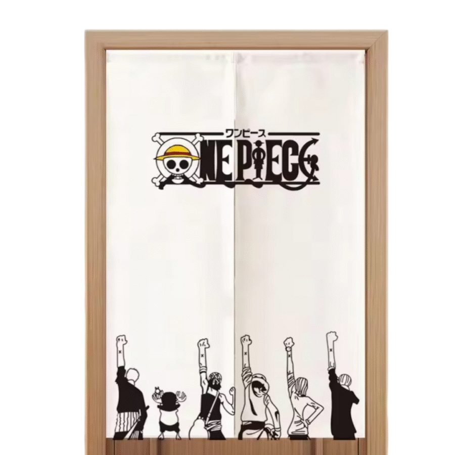 Anime One Piece Crew Silhouette Black And White Door Curtains Anime One Piece Crew Silhouette Black And White Door Curtains