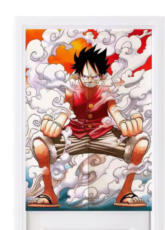 Anime One Piece Luffy Gear 5 Door Curtains