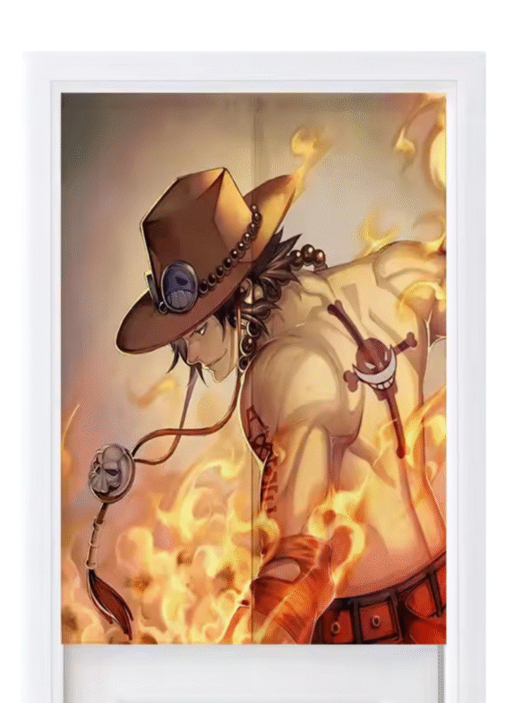 Anime One Piece Portgas D. Ace Printed Door Curtains