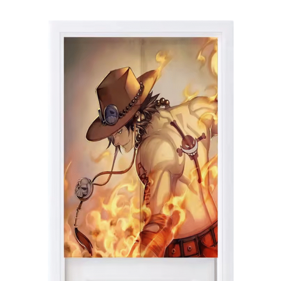 Anime One Piece Portgas D. Ace Printed Door Curtains Anime One Piece Portgas D. Ace Printed Door Curtains