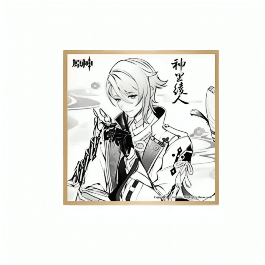 Anime Genshin Impact Ayato Kamisato Black And White Shikishi Board Anime Genshin Impact Ayato Kamisato Black And White Shikishi Board