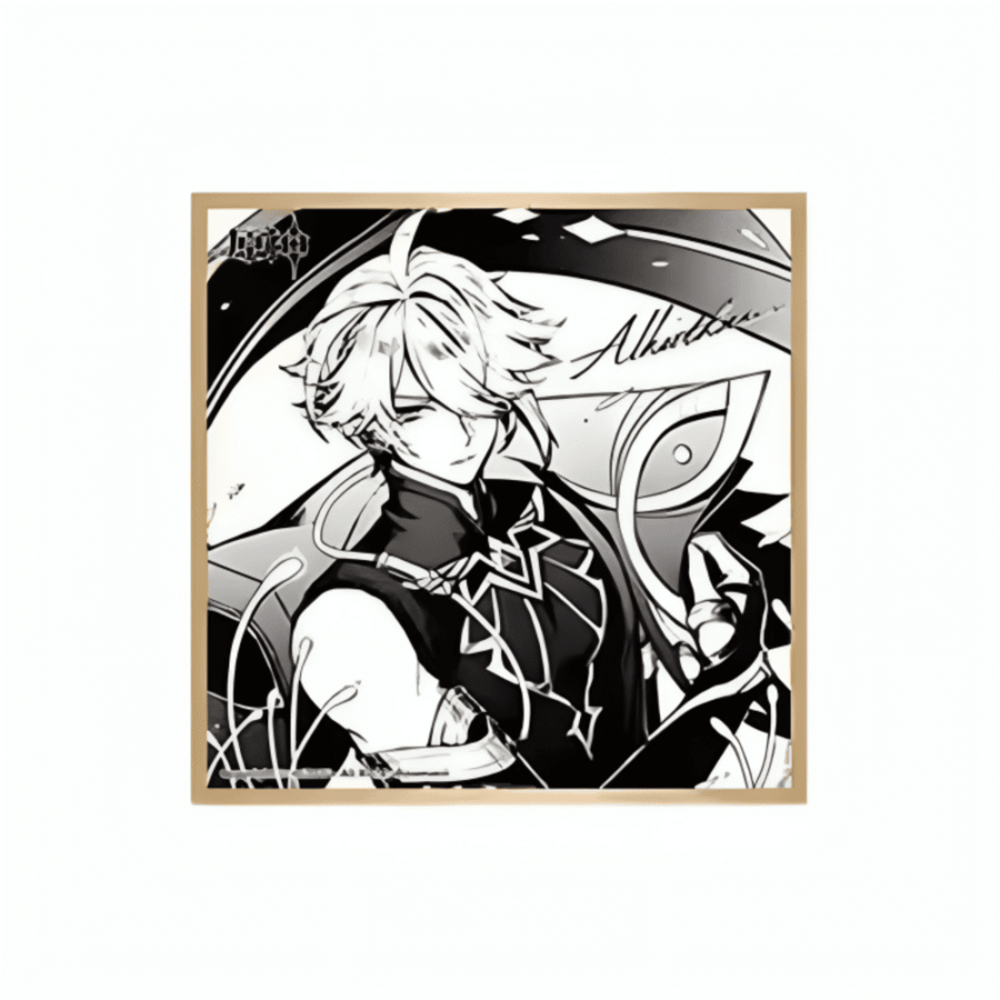 Anime Genshin Impact Alhaitham Black And White Shikishi Board Anime Genshin Impact Alhaitham Black And White Shikishi Board