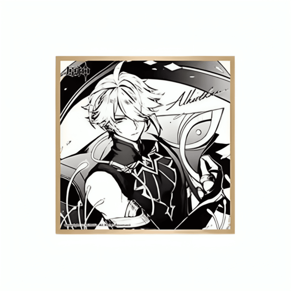 Anime Genshin Impact Alhaitham Black And White Shikishi Board Anime Genshin Impact Alhaitham Black And White Shikishi Board