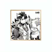 Anime Genshin Impact Wriothesley Black And White Shikishi Board