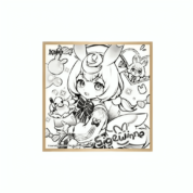 Anime Genshin Impact Sigewinne Black And White Shikishi Board