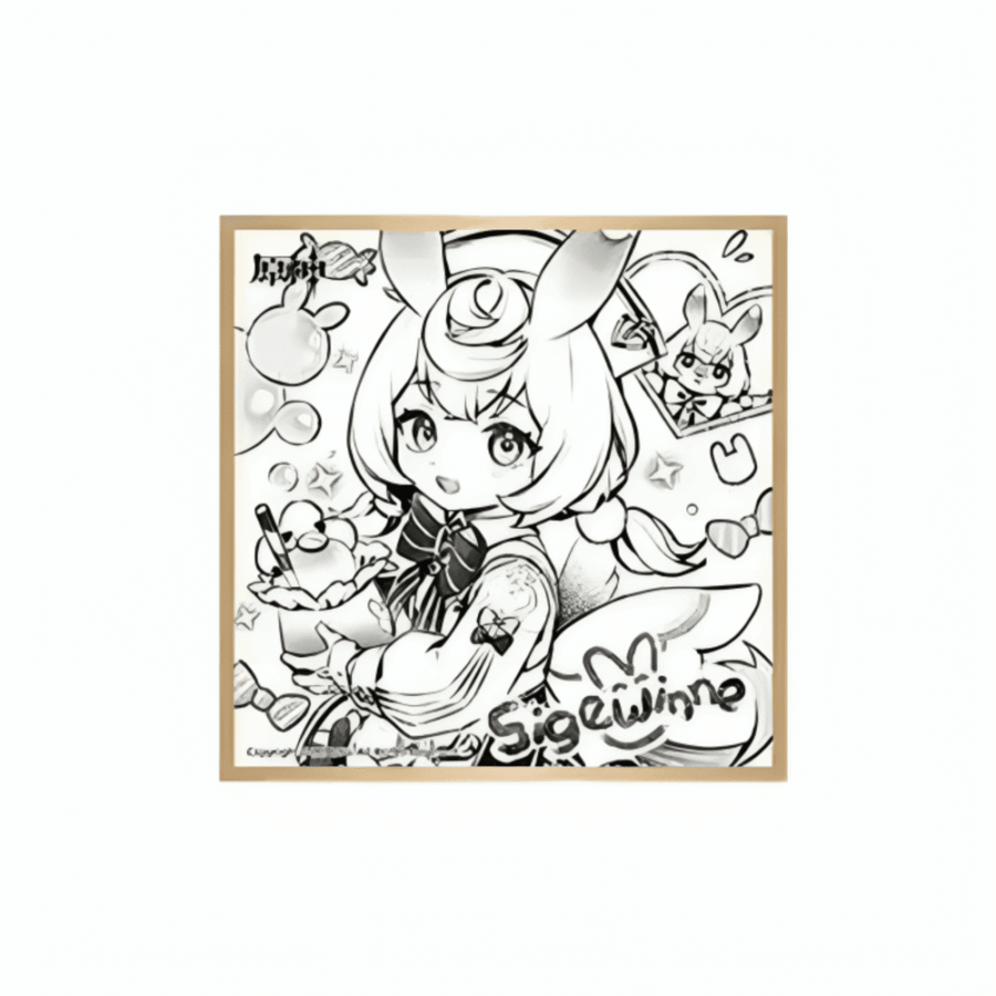 Anime Genshin Impact Sigewinne Black And White Shikishi Board Anime Genshin Impact Sigewinne Black And White Shikishi Board