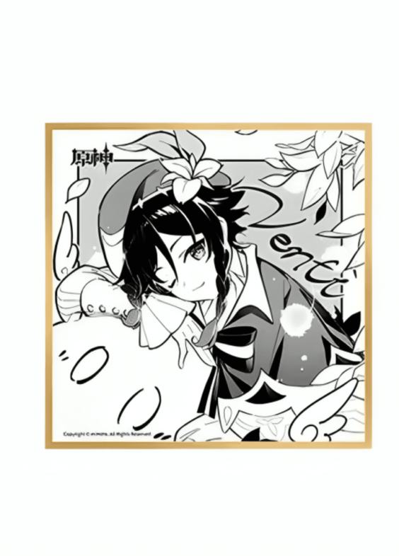 Anime Genshin Impact Venti Black And White Shikishi Board
