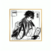 Anime Genshin Impact Zhongli Black And White Shikishi Board