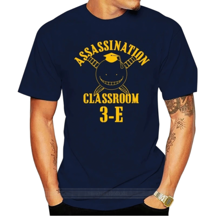 Anime Assassination Classroom Koro-Sensei Navy Blue T-Shirt Anime Assassination Classroom Koro-Sensei Navy Blue T-Shirt
