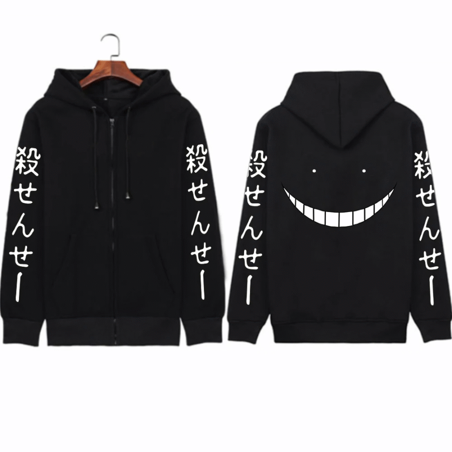 Anime Assassination Classroom Koro-Sensei Zipper Hoodie Anime Assassination Classroom Koro-Sensei Zipper Hoodie