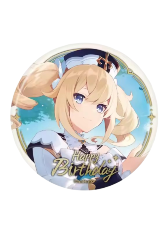 Anime Genshin Impact Barbara Happy Birthday Print Badge