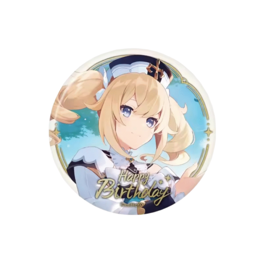Anime Genshin Impact Barbara Happy Birthday Print Badge Anime Genshin Impact Barbara Happy Birthday Print Badge