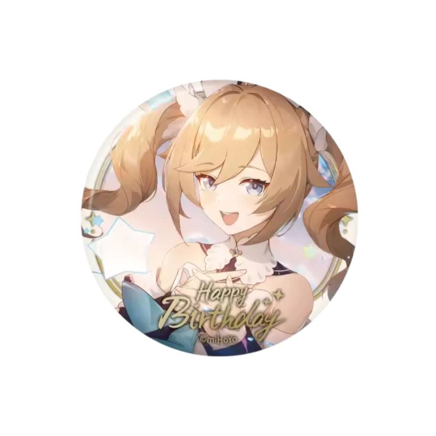 Genshin Impact Barbara Anime Happy Birthday Print Badge