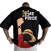 Anime One Piece Monkey D. Luffy Polyester T-Shirt