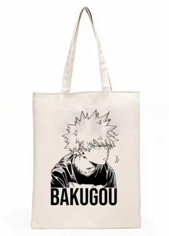 Anime My Hero Academia Katsuki Bakugo White Shopping Bag