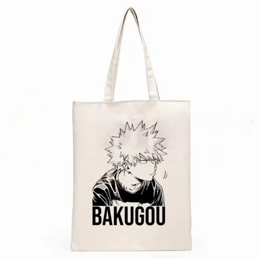 Anime My Hero Academia Katsuki Bakugo White Shopping Bag Anime My Hero Academia Katsuki Bakugo White Shopping Bag